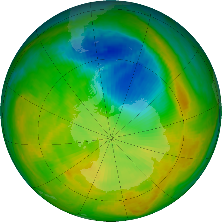 Antarctic ozone map for 06 November 2002